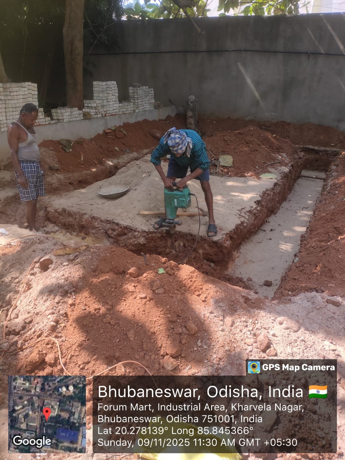 Concrete Work At Construction Site